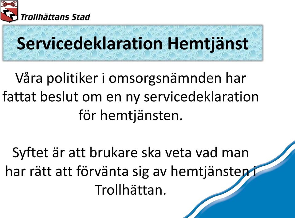 servicedeklaration för hemtjänsten.