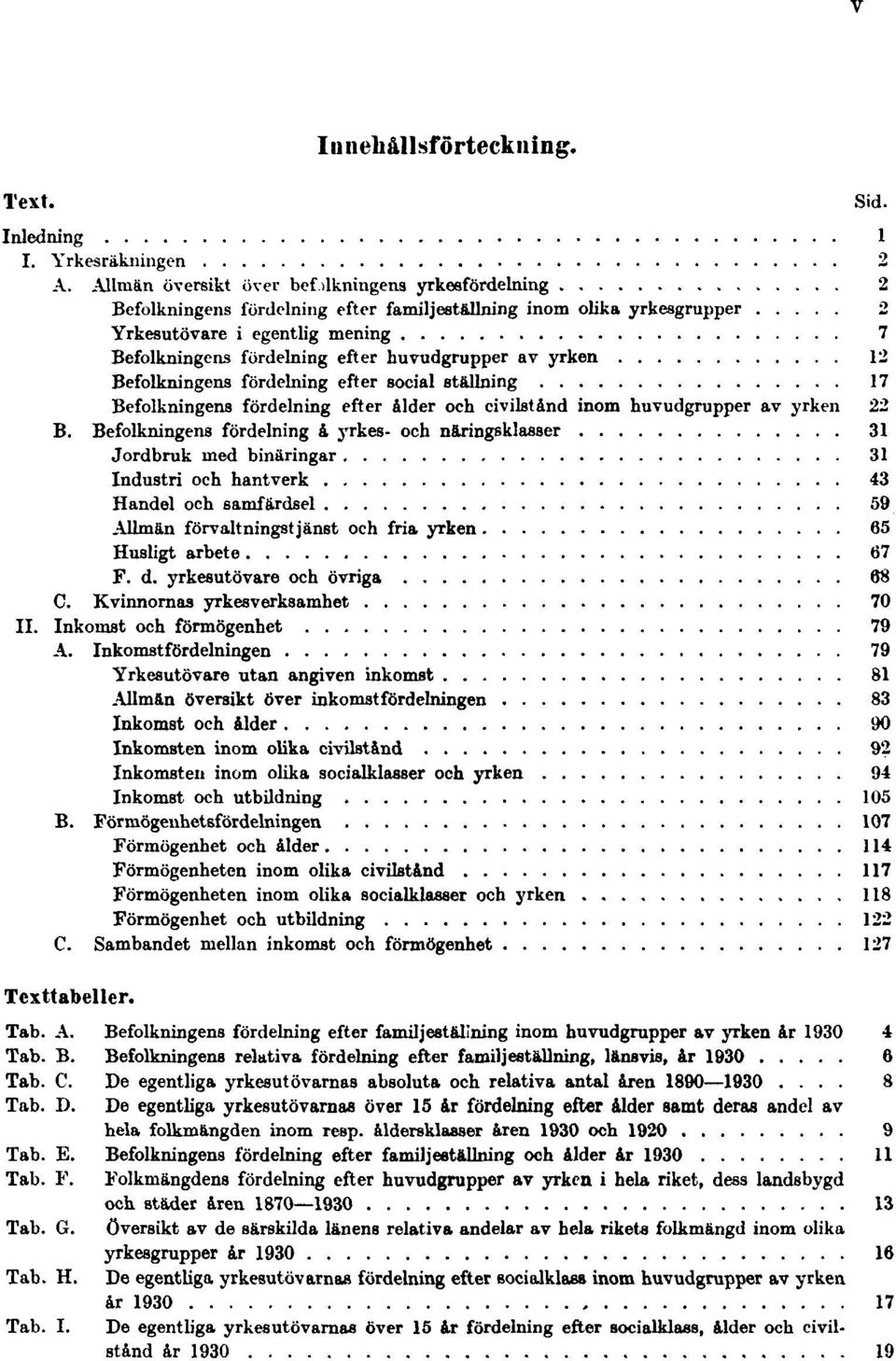 huvudgrupper av yrken 12 Befolkningens fördelning efter social ställning 17 Befolkningens fördelning efter ålder och civilstånd inom huvudgrupper av yrken 22 B.