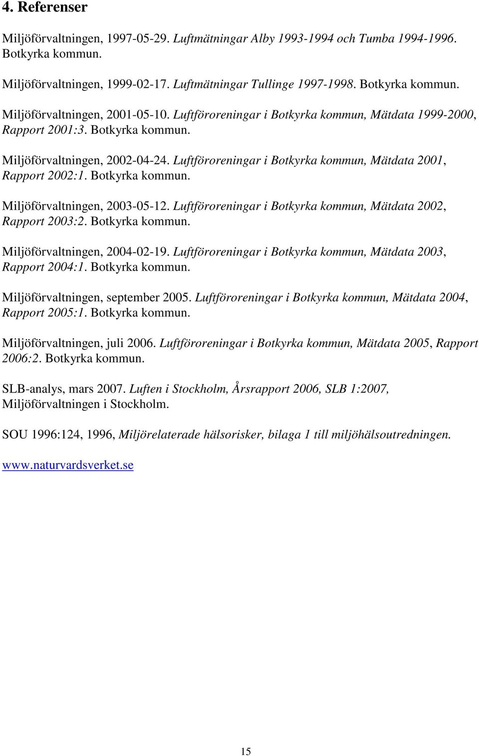 Luftföroreningar i Botkyrka kommun, Mätdata 22, Rapport 23:2. Botkyrka kommun. Miljöförvaltningen, 24-2-19. Luftföroreningar i Botkyrka kommun, Mätdata 23, Rapport 24:1. Botkyrka kommun. Miljöförvaltningen, september 25.