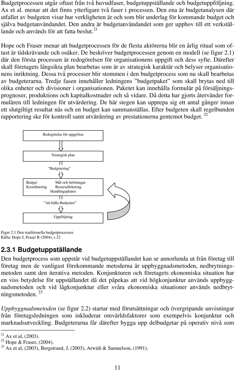 Den andra är budgetanvändandet som ger upphov till ett verkställande och används för att fatta beslut.