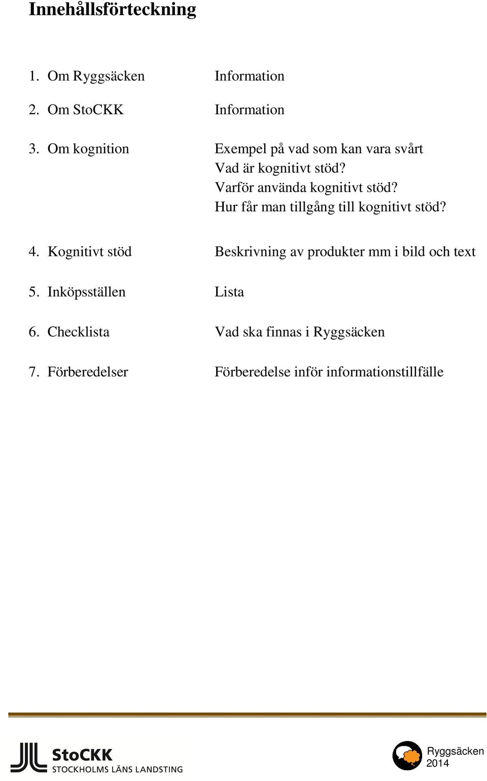 Varför använda kognitivt stöd? Hur får man tillgång till kognitivt stöd? 4.