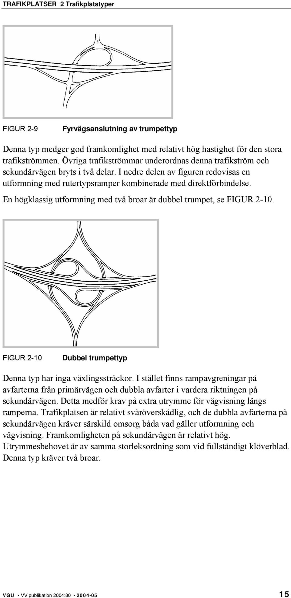 En högklassig utformning med två broar är dubbel trumpet, se FIGUR 2-10. FIGUR 2-10 Dubbel trumpettyp Denna typ har inga växlingssträckor.