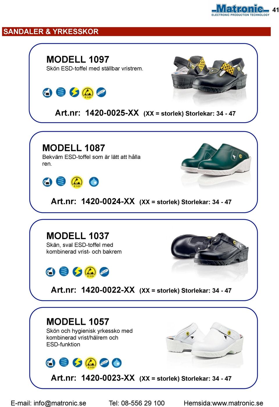 nr: 1420-0024-XX MODELL 1037 Skän, sval ESD-toffel med kombinerad vrist- och bakrem Art.