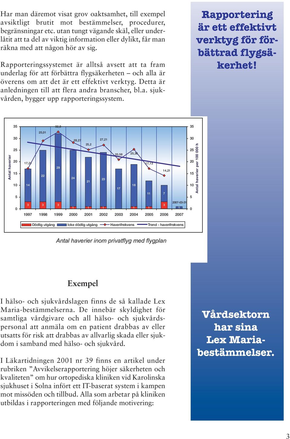 Rapporteringssystemet är alltså avsett att ta fram underlag för att förbättra flygsäkerheten och alla är överens om att det är ett effektivt verktyg.