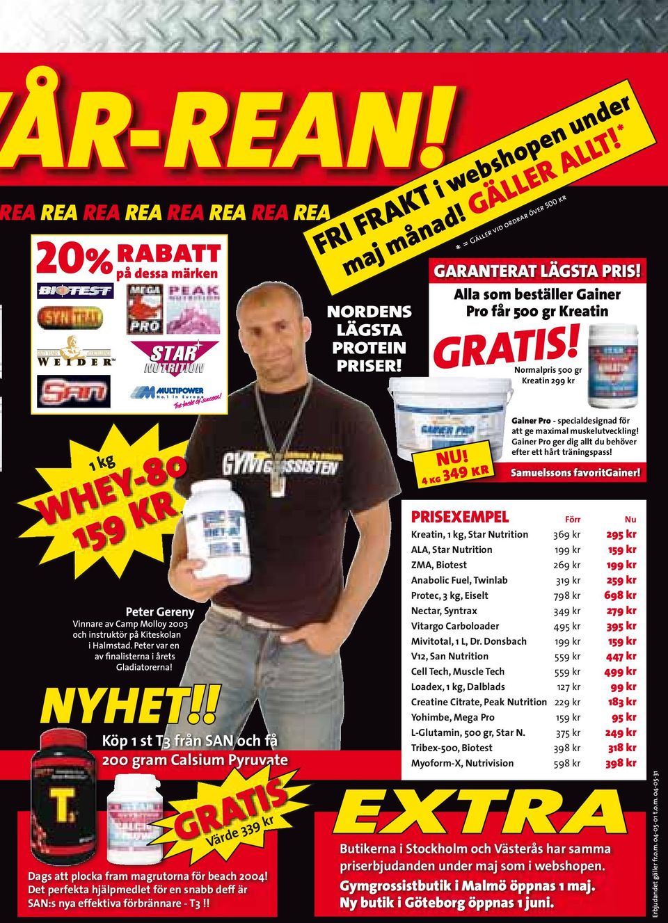 ! Köp 1 st T3 från SAN och få 200 gram Calsium Pyruvate GRATIS Värde 339 kr Dags att plocka fram magrutorna för beach 2004!