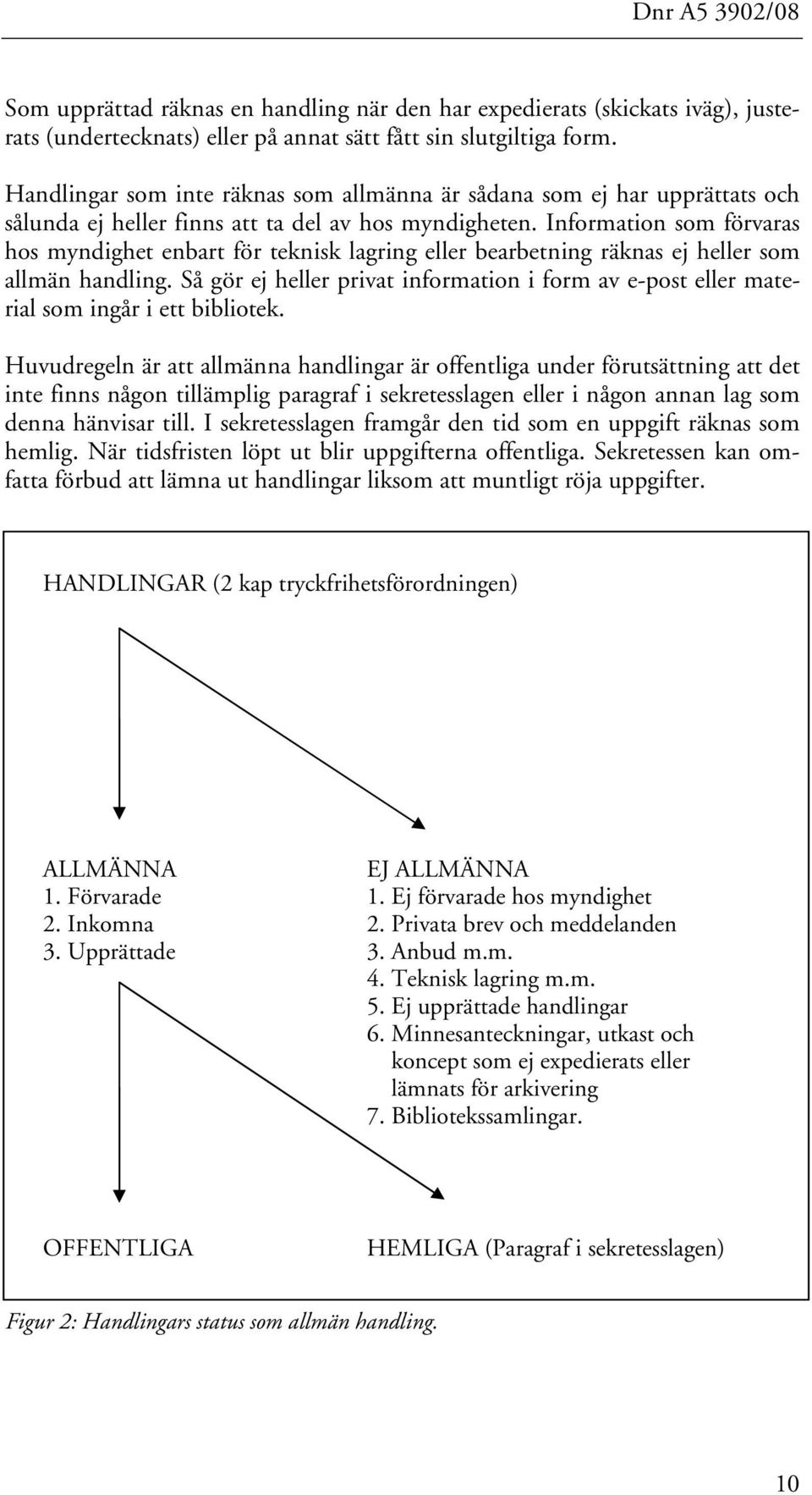 Information som förvaras hos myndighet enbart för teknisk lagring eller bearbetning räknas ej heller som allmän handling.