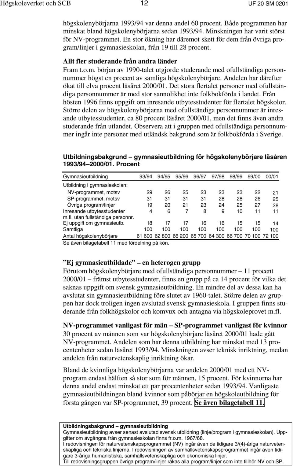 Allt fler studerande från andra länder Fram t.o.m. början av 1990-talet utgjorde studerande med ofullständiga personnummer högst en procent av samliga högskolenybörjare.