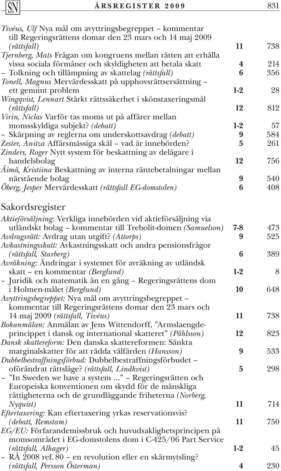 problem 1-2 28 Wingqvist, Lennart Stärkt rättssäkerhet i skönstaxeringsmål (rättsfall) 12 812 Virin, Niclas Varför tas moms ut på affärer mellan momsskyldiga subjekt?