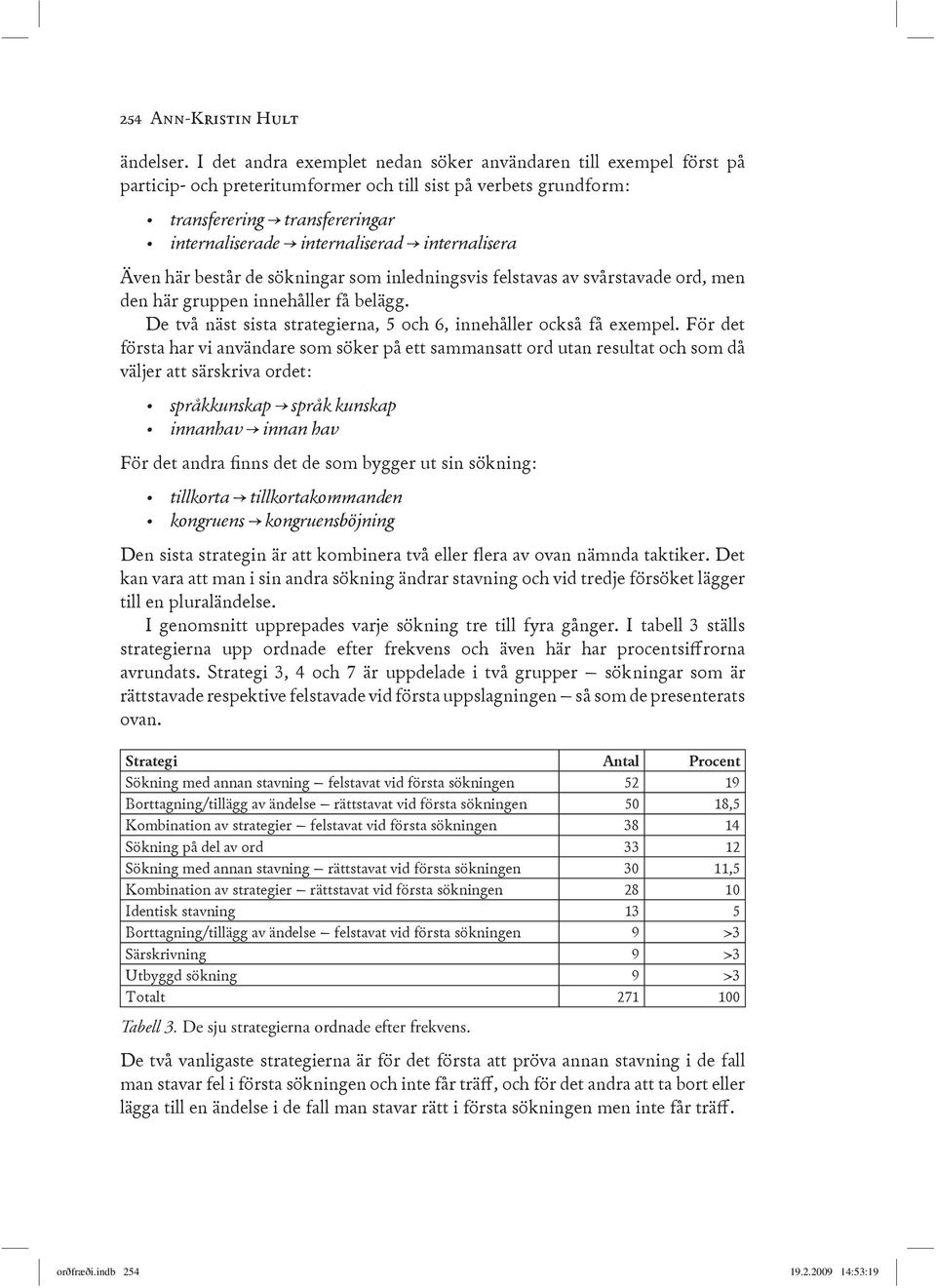 internalisera Även här består de sökningar som inledningsvis felstavas av svårstavade ord, men den här gruppen innehåller få belägg.