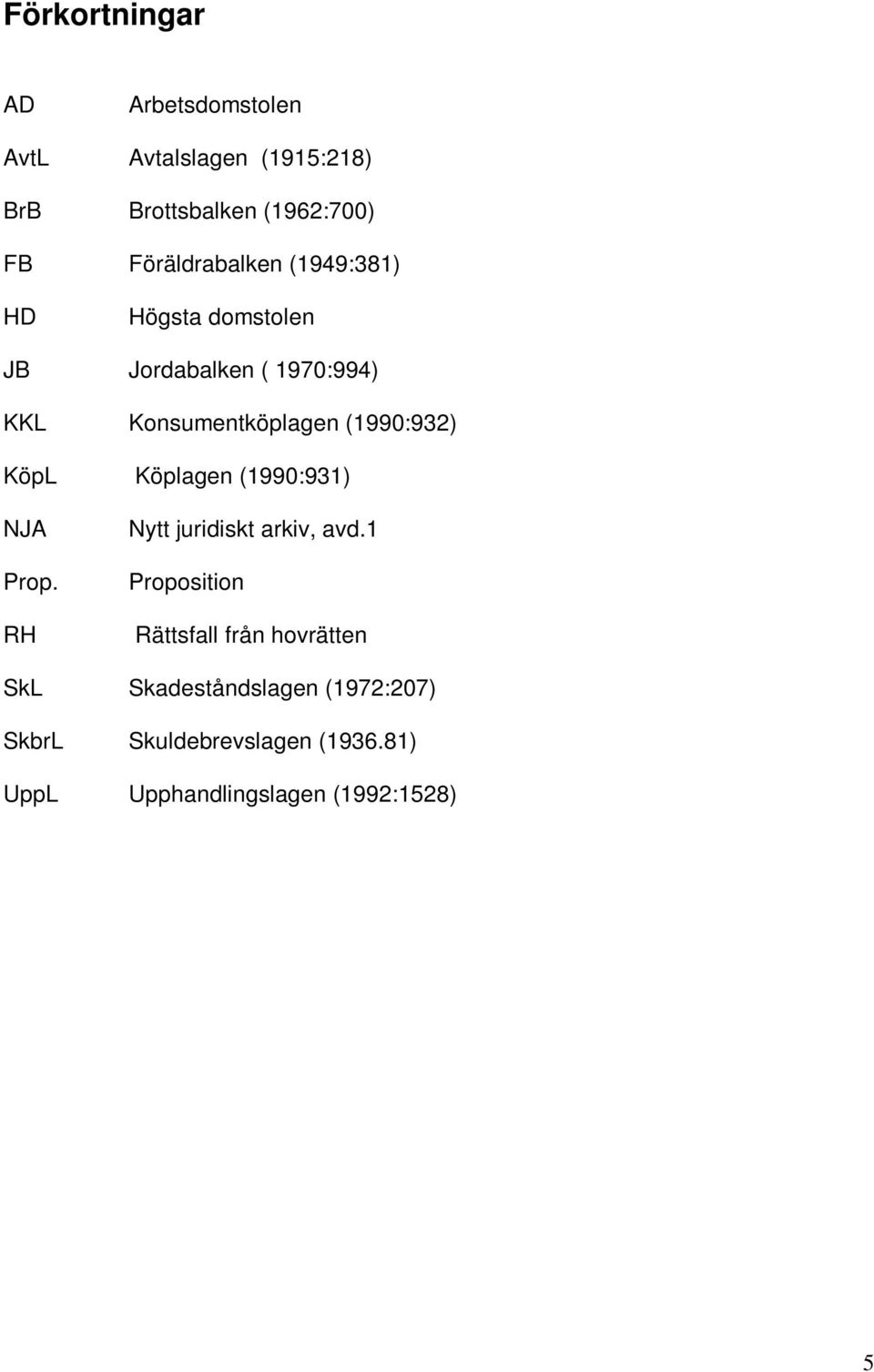 (1990:932) KöpL Köplagen (1990:931) NJA Prop. RH Nytt juridiskt arkiv, avd.