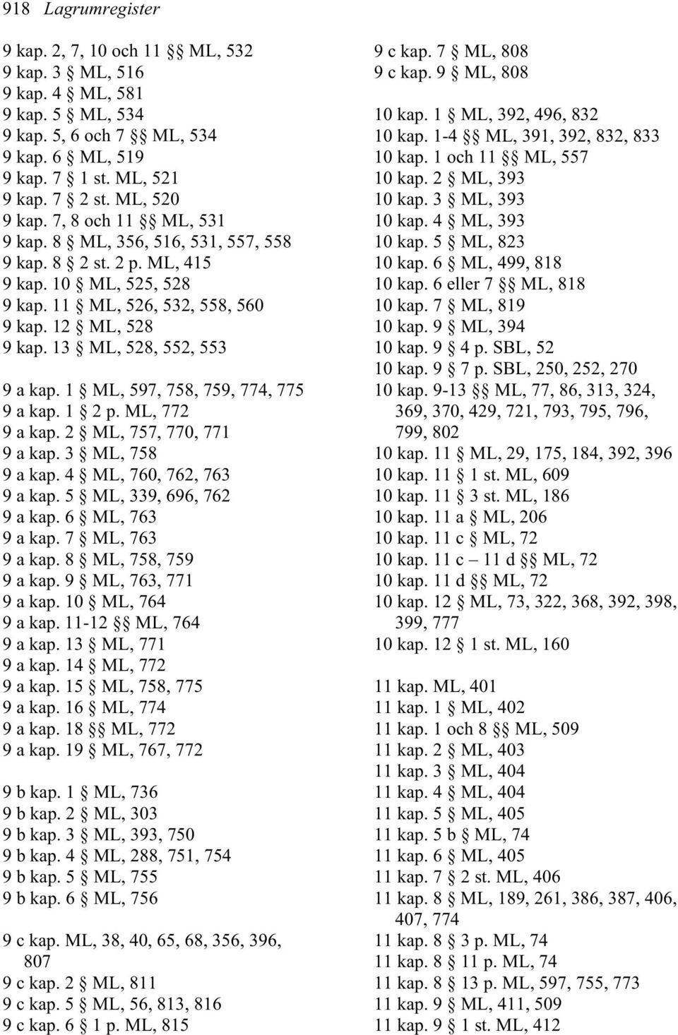 1 ML, 597, 758, 759, 774, 775 9 a kap. 1 2 p. ML, 772 9 a kap. 2 ML, 757, 770, 771 9 a kap. 3 ML, 758 9 a kap. 4 ML, 760, 762, 763 9 a kap. 5 ML, 339, 696, 762 9 a kap. 6 ML, 763 9 a kap.