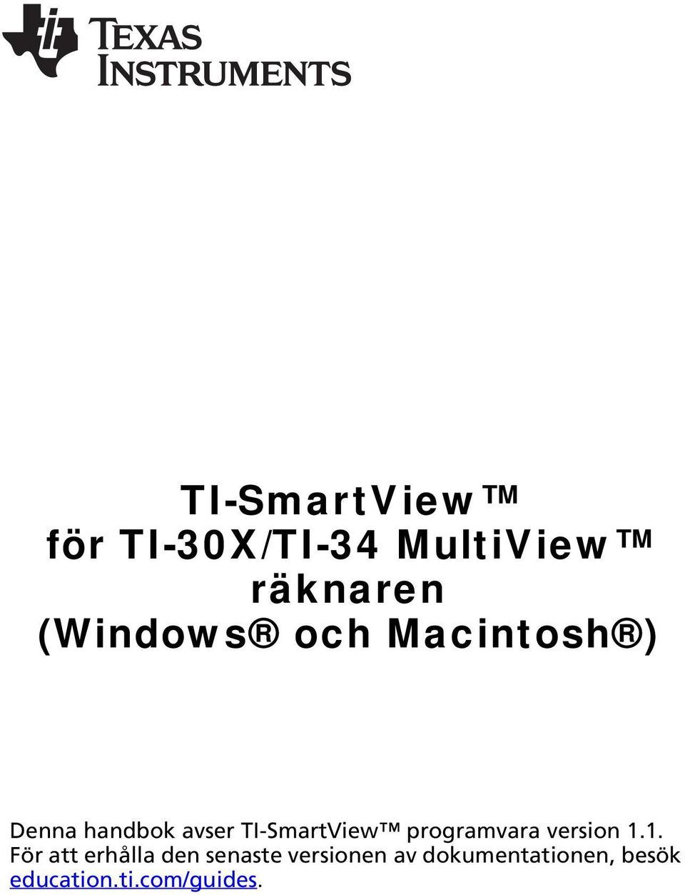TI-SmartView programvara version 1.