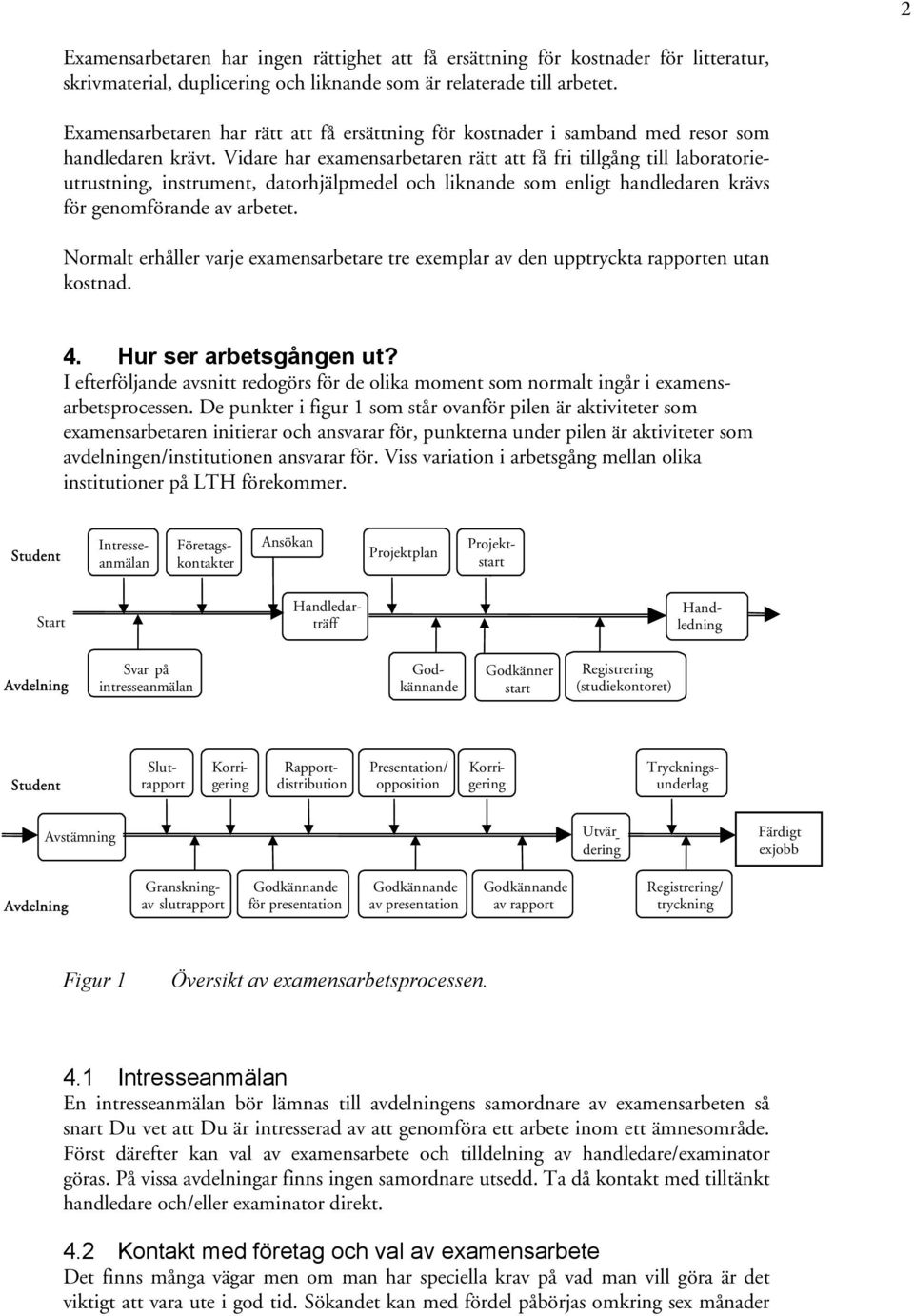 Vidare har examensarbetaren rätt att få fri tillgång till laboratorieutrustning, instrument, datorhjälpmedel och liknande som enligt handledaren krävs för genomförande av arbetet.