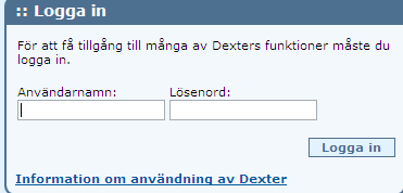 GLÖMT LÖSENORD Funktionen Glömt lösenord finns på Dexters startsida, högst upp i menyraden under Kontohantering.