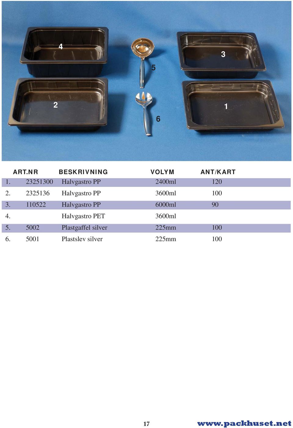 05 Halvgastro PP 000ml 90. Halvgastro PET 00ml 5.