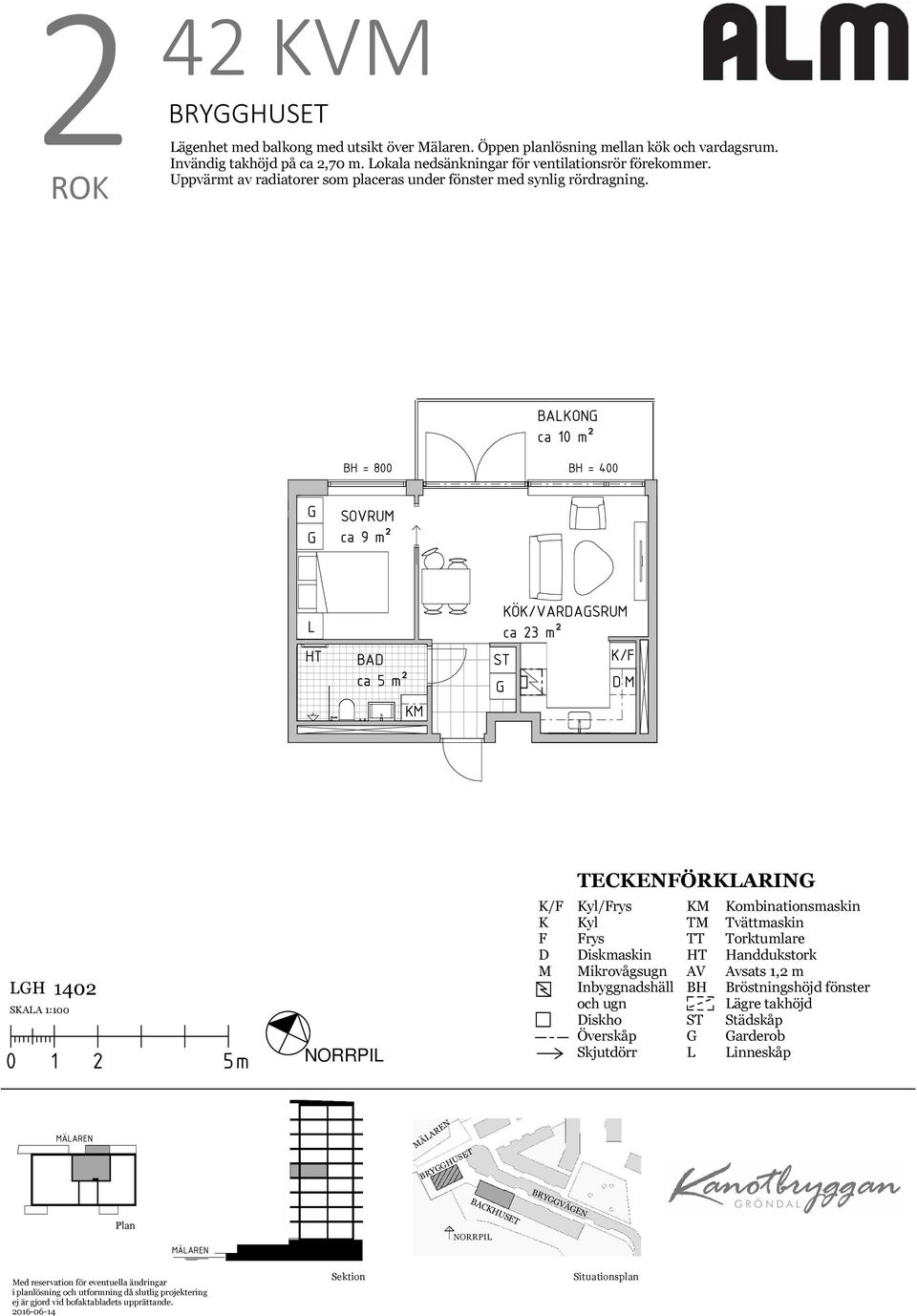 BAON ca 10 m² = 800 RU ca 9 m² BA Ö/VARASRU ca 23 m² / TECENÖRARIN H 1402 SAA 1:100 / yl/rys yl rys iskmaskin