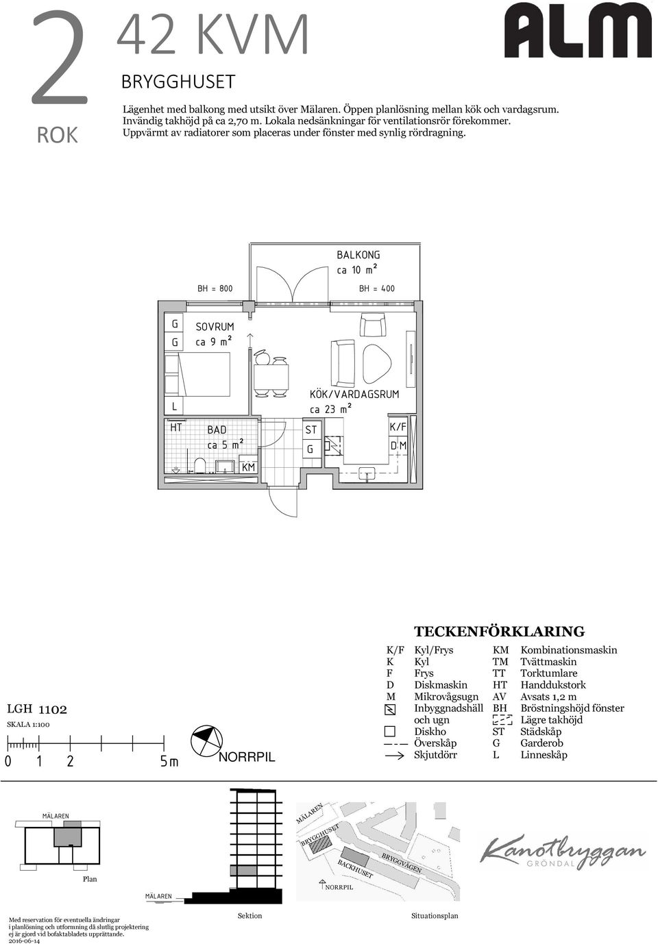 BRYHUSET BAON ca 10 m² = 800 RU ca 9 m² BA Ö/VARASRU ca 23 m² / TECENÖRARIN H 1102 SAA 1:100 / yl/rys yl rys