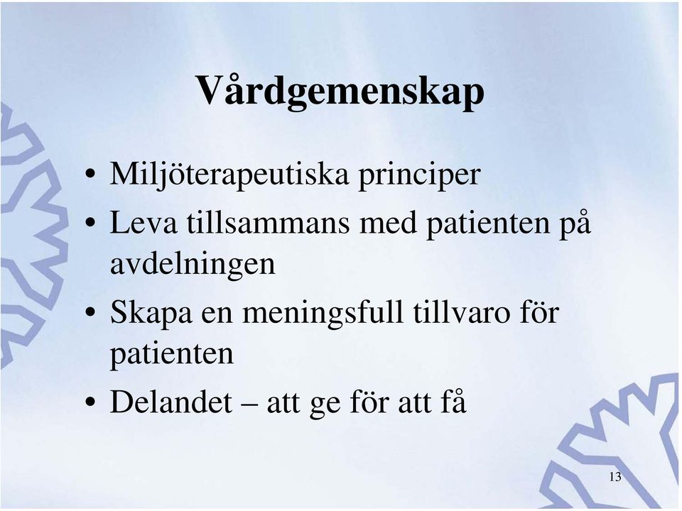 på avdelningen Skapa en meningsfull