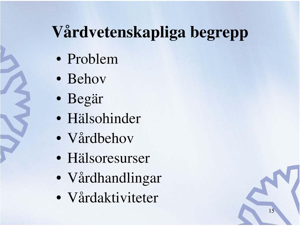 Hälsohinder Vårdbehov