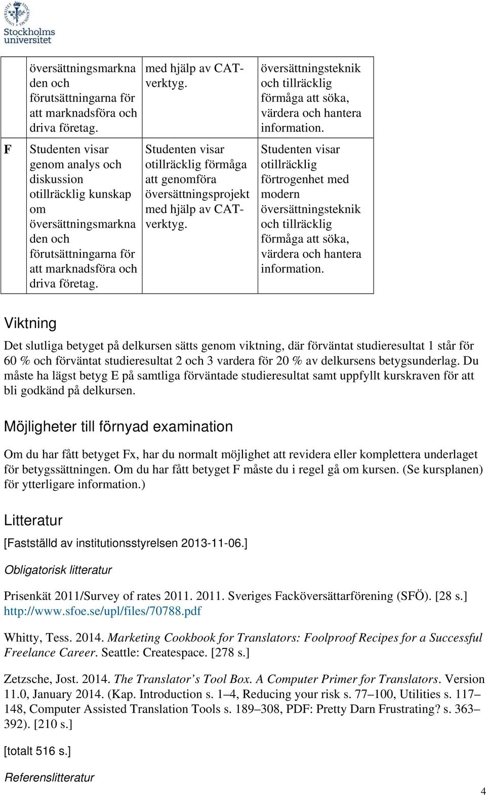 Möjligheter till förnyad examination Om du har fått betyget Fx, har du normalt möjlighet att revidera eller komplettera underlaget för betygssättningen.