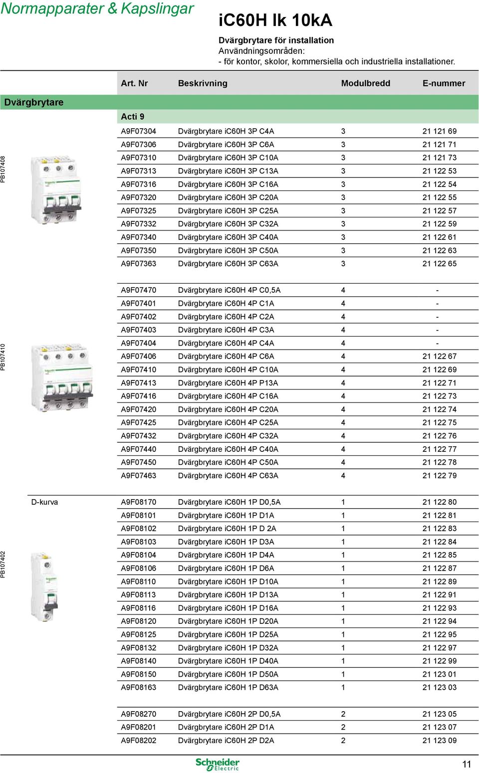 3P C13A 3 21 122 53 A9F07316 Dvärgbrytare ic60h 3P C16A 3 21 122 54 A9F07320 Dvärgbrytare ic60h 3P C20A 3 21 122 55 A9F07325 Dvärgbrytare ic60h 3P C25A 3 21 122 57 A9F07332 Dvärgbrytare ic60h 3P C32A