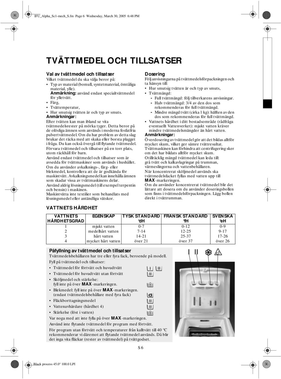 material, ylle). Anmärkning: använd endast specialtvättmedel för ylletvätt. Färg, Tvättemperatur, Hur smutsig tvätten är och typ av smuts.