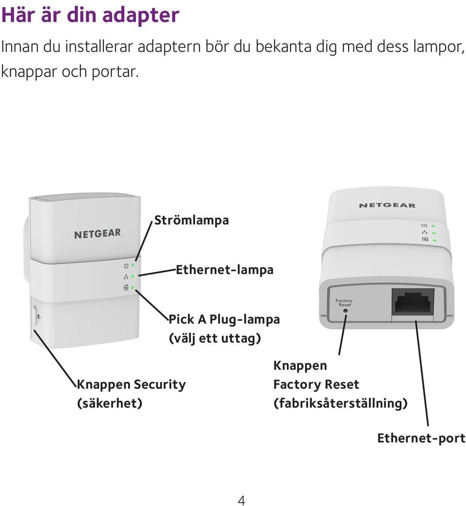 Strömlampa Ethernet-lampa Pick A Plug-lampa (välj ett uttag)