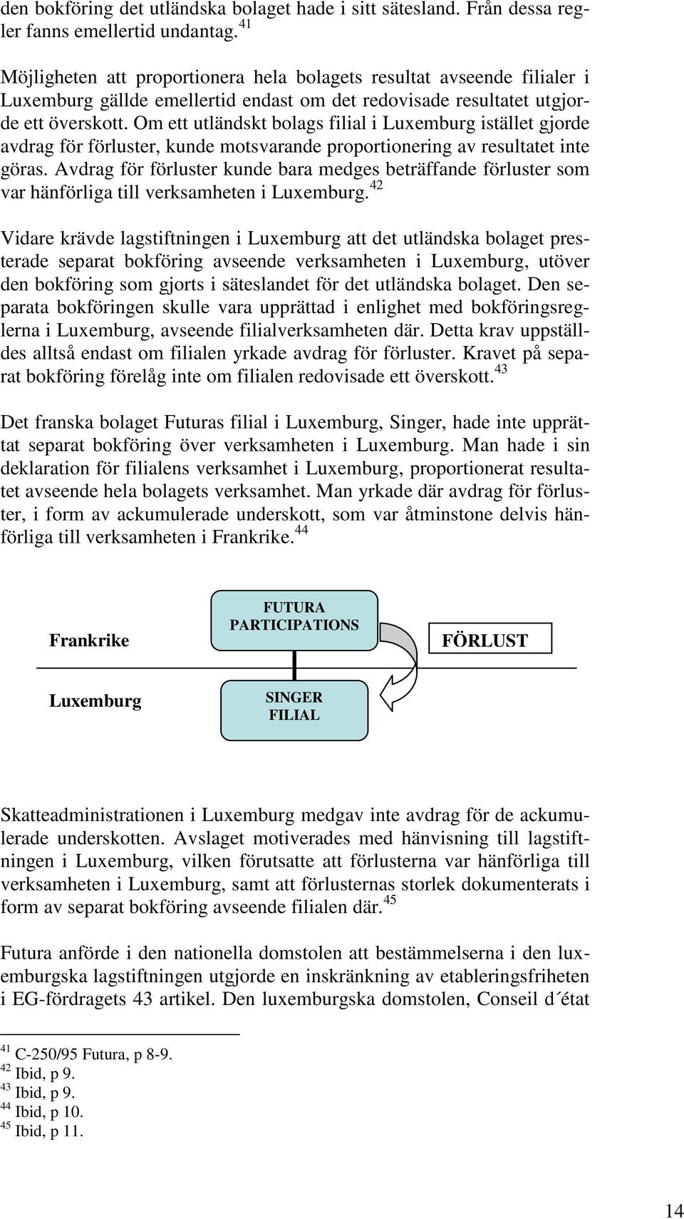 Om ett utländskt bolags filial i Luxemburg istället gjorde avdrag för förluster, kunde motsvarande proportionering av resultatet inte göras.