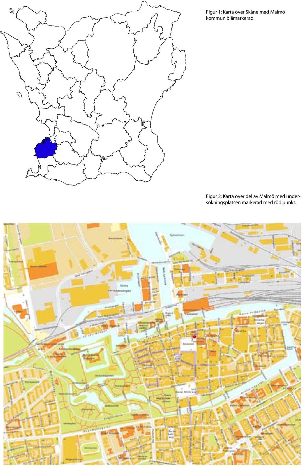 Figur 2: Karta över del av Malmö