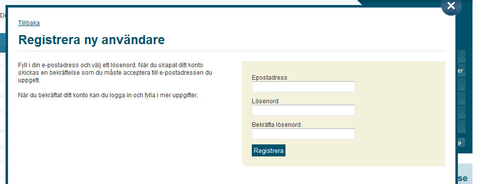 samhällsskydd och beredskap 30 (34) 2. Ett formulär visas, där ska du välja Ny användare 3.