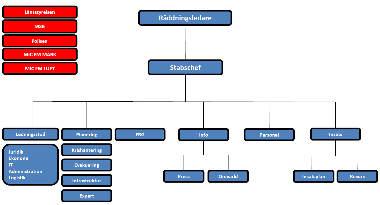 Dessa två organisationsskisser (figurerna 5 och 6) stämmer relativt väl överens, skillnaden är att landshövdingen/länsrådet inte finns inlagd på skissen i figur 6.