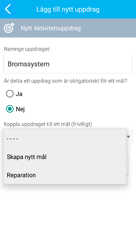 4. 2 Lägg till ett uppdrag med fritt antal rapporter Om du vill att eleverna ska rapportera om genomförda uppdrag fritt antal gånger, väljer Nej -knappen i inställningsrutan. Obs!