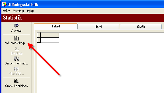 Ett nytt fönster öppnas. Klicka på Välj statistiktyp i vänstermenyn. Välj t.ex.