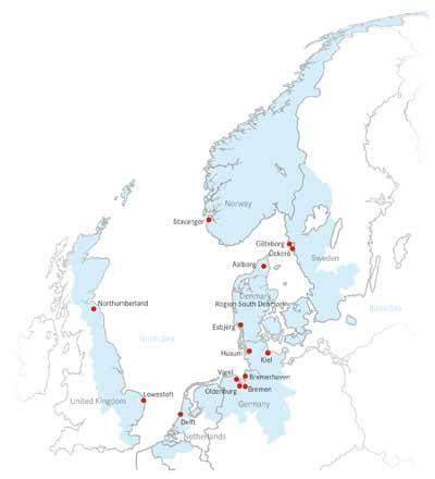 VINDFORSK-II 2006-2008 NYHETSBREV # 3/2008 sid 4 EU-projektet Power Cluster arbetar för ökad kompetens och affärsmöjligheter för offshore vindkraft i nordsjöregionen Vidkraftverk till havs kommer att