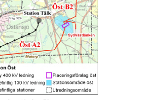 stationen till de befintliga stationerna Halls berg, Lindbacka, Tälle och Älberg samt av den planerade SydVästlänken.