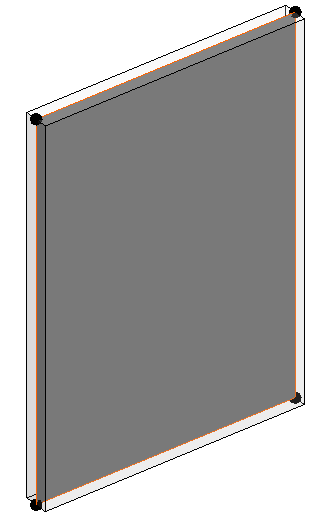 Figur 9: Vägg där strukturell modell gjorts transparent för att visa dessa analytiska element I Revit går det under Properties markera ett strukturellt objekt och i rullisten