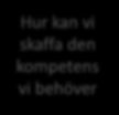 Hur kan vi skaffa den kompetens vi behöver Rekrytering Några exempel på viktiga områden att tänka på: En rekrytering är ett utmärkt tillfälle att genomlysa sin organisation och skapa förutsättningar