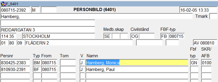 13 4.7 Relation till barn För den registrerade anges relation till hans eller hennes samtliga barn med personnummer och namn samt relationstypen Barn. Med barn avses barn oavsett ålder.