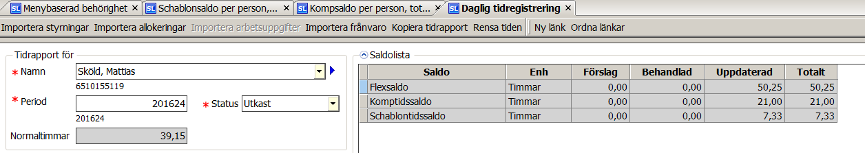 En orsak kan vara att kontrollrapporterna inte har gått ännu (sker vanligtvis på varje vardag kl 13:30 & 22:30) samt att bokföring ännu ej har skett (inst 911 dagen innan periodstängning och inst 135