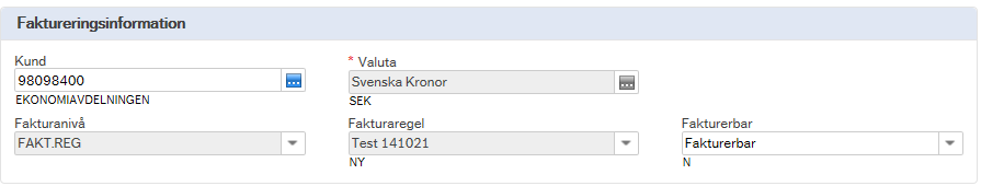 Klicka på fältet för Arbetsordernamn och fyll i en benämning för den nya arbetsordern.