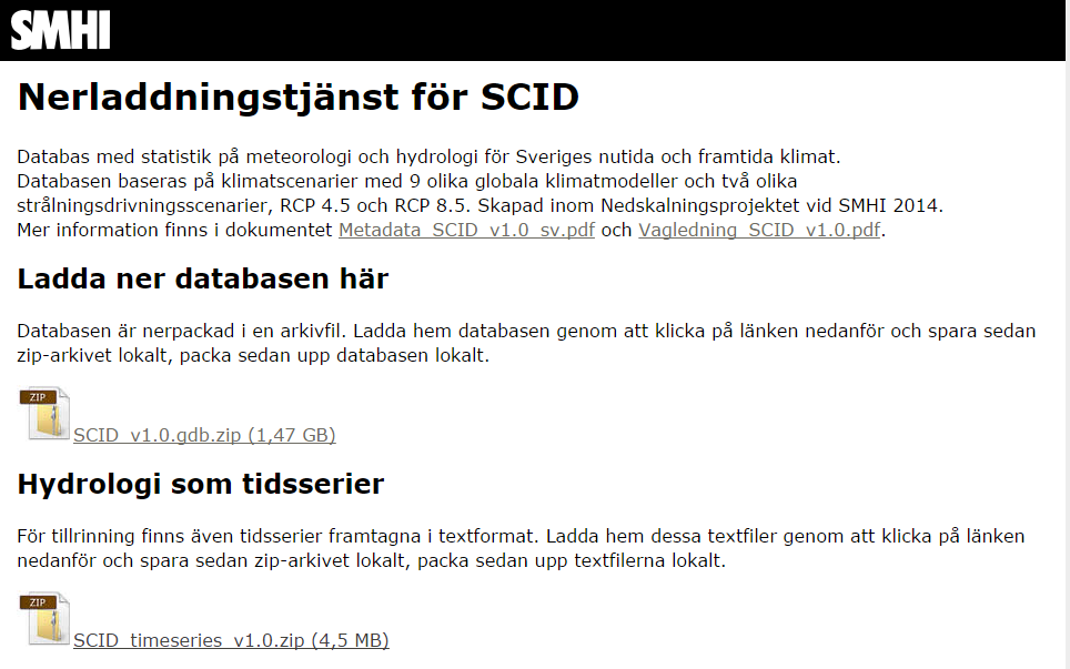 SCID - Climate index database for Sweden