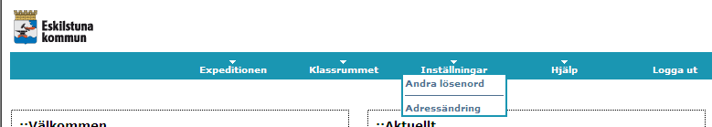 Byt lösenord 1. Klicka på Inställningar Ändra lösenord 2. Klicka på länken Ändra lösenord. 3. Skriv in ditt nuvarande lösenord och klicka på [OK]. 4.