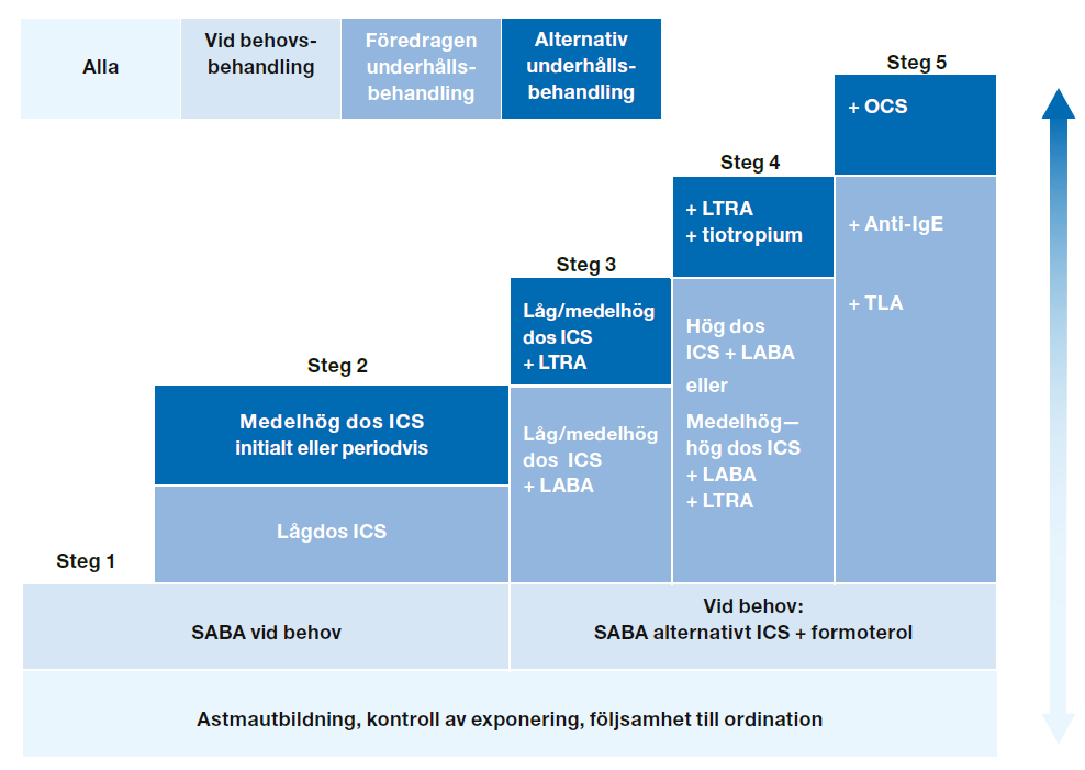 Underhållsbehandling Astma Läkemedelsverket 2015 LTRA =Leukotrie receptorantagonist