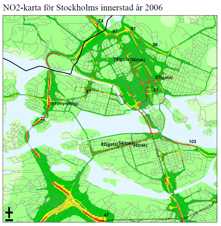 Rött > 7 dygn, > 60 ug/m3 År 2010, se http://slb.