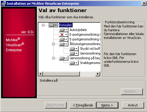 Ändra eller reparera programmet 4 Markera de funktioner du vill ändra i dialogrutan Val av funktioner. Figur 3-2.