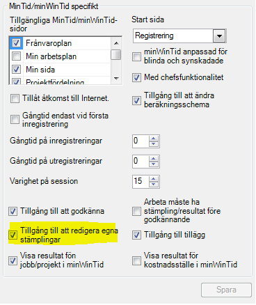 Efter uppgradering kommer alla chefer automatiskt ha bock för detta, så om du vill att chefer inte skulle kunna godkänna inte fördelade dagar måste detta avmarkeras.