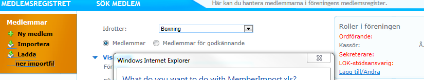 IMPORTERA NYA MEDLEMMAR VIA EXCEL Import av medlemmar är till fördel när ni tidigare haft ert medlemsregister i någon annan portal och nu vill lägga in det i IdrottOnline.