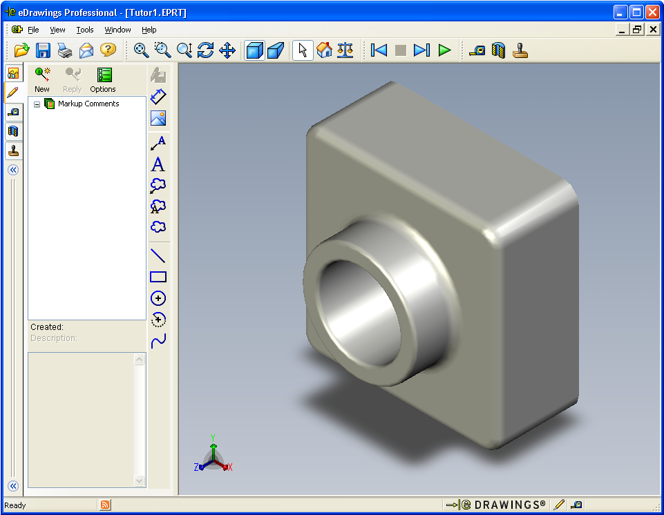 Lektion 7: Grundläggande information om SolidWorks edrawings Övningar och projekt Utforska edrawings-filer I den här övningen utforskar du edrawings som skapats baserat på detaljer, sammanställningar