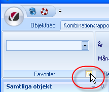 Kombinationsrapport En kombinationsrapport kan sättas ihop av några av de befintliga rapporterna som finns i Vitec Energiuppföljning. Varje skapad rapport sparas som en så kallad Favorit.