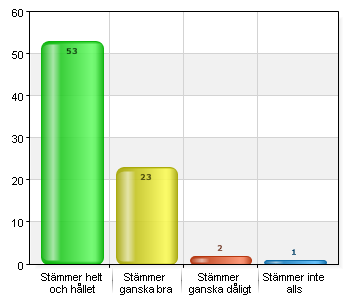 Jag bli väl bemött av skolans personal.